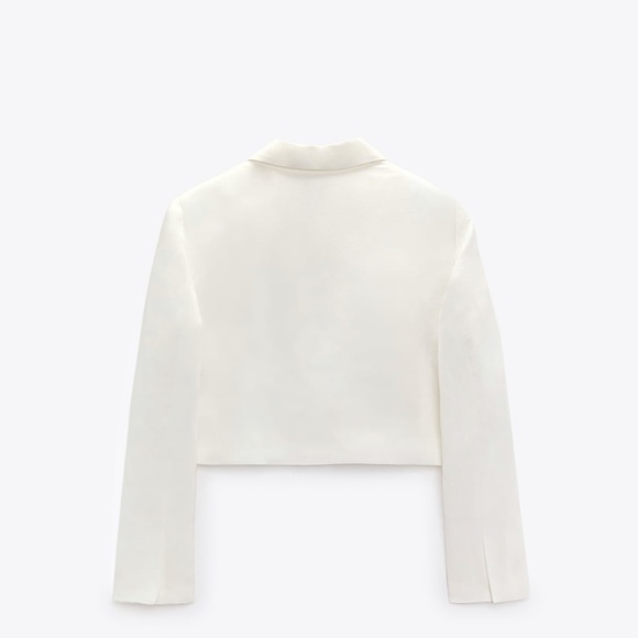 Zara limited edition linen blend cropped blazer you cannot miss - Picture 4 of 6